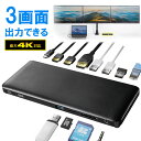 ドッキングステーション HDMI 4K/60Hz 3画面出力 USB3.2 Type-C DisplayPort PD100W 有線LAN対応 専用AC付属 薄型 EZ4-VGA020(2)