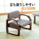 【アウトレット】高座椅子 ロータイプ 高さ調整 肘掛け コンパクト 持ち運び レザー 茶色 和室 座敷 高齢者 おすすめ EEX-CHSN02BR
