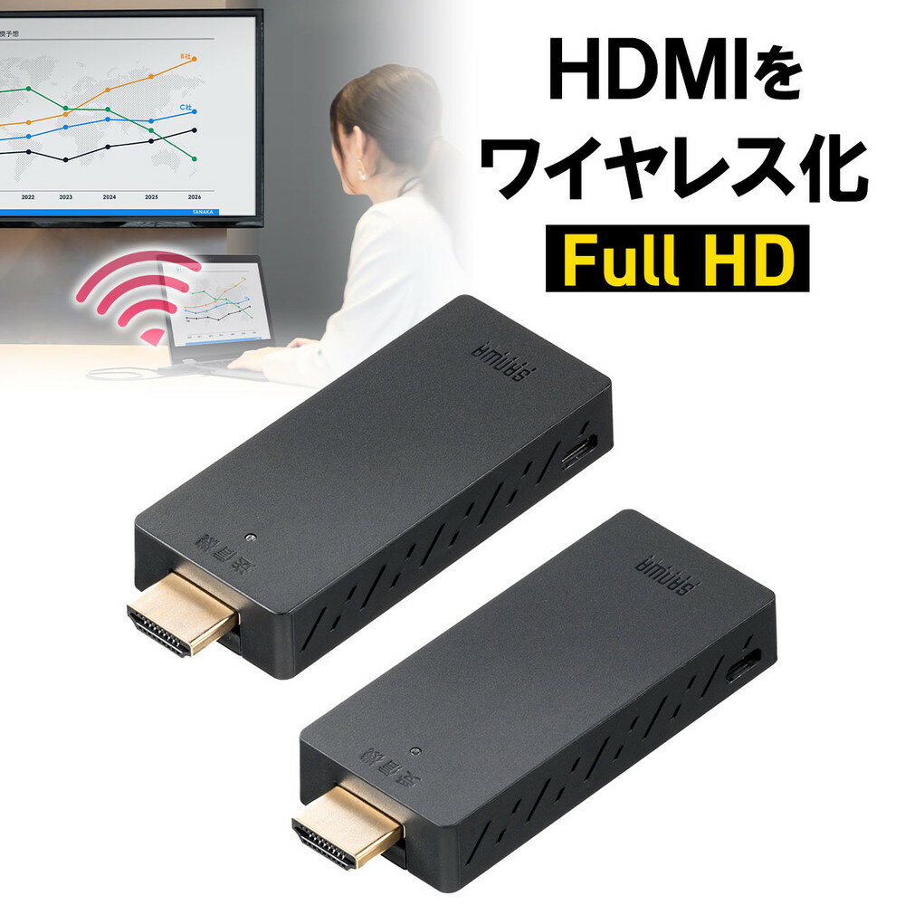 楽天激安アウトレット店ワイヤレス HDMI エクステンダー 延長 送受信機セット フルHD対応 無線 最大通信距離15m HDMI延長器 コンパクト 小型 設定不要 ドライバ不要 EZ4-VGA022