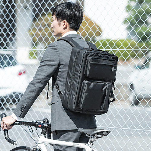 ビジネスバッグ 3WAY メンズ リュック ショルダー 手提げ 大容量 32L A4 通勤 自転車 200-BAG135BK サンワサプライ