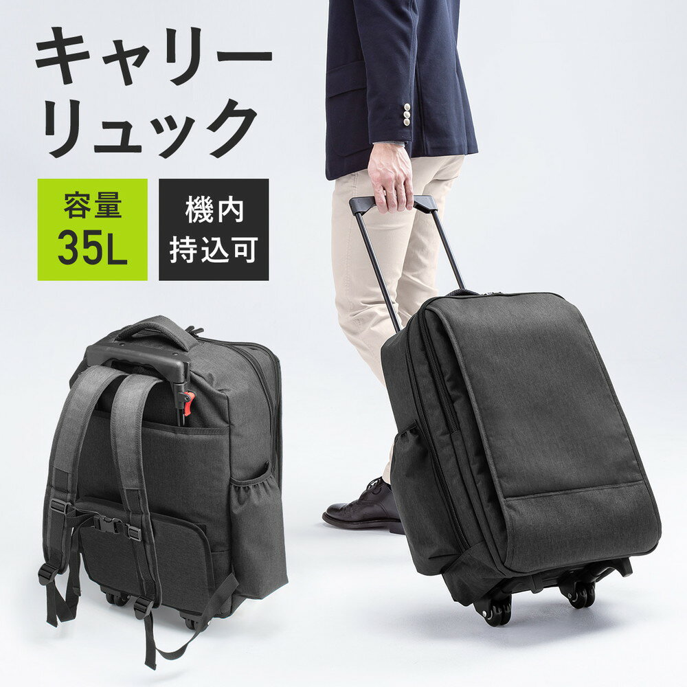 キャリーバッグ キャリ―リュック 機内持ち込み リュックキャリー ソフトキャリー 2way 35L ビジネスリュック ブラック EZ2-BAGCR012BK