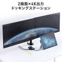 ドッキングステーション HDMI 2画面出力 PD 100W 4K/60Hz対応 USB-C接続 USB スマートPD対応 カードリーダー L型アダプタ ケーブル長20cm EZ4-HUBCP24BK