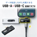 USB A to USB C 変換アダプタ L字型 充電対応 PD100W USB 10Gbps AppleProRes対応 通電LED ブラック EZ5-USB091【ネコポス対応】