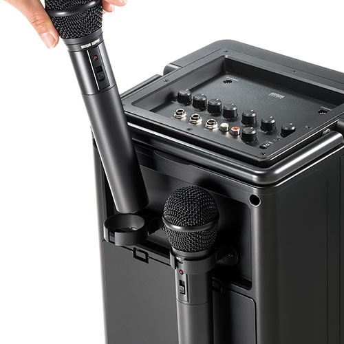 楽天市場】【楽天1位受賞】拡声器 ワイヤレス マイク 2本付 40W 楽天市場】【楽天1位受賞】拡声器 ワイヤレス マイク 2本付 40W