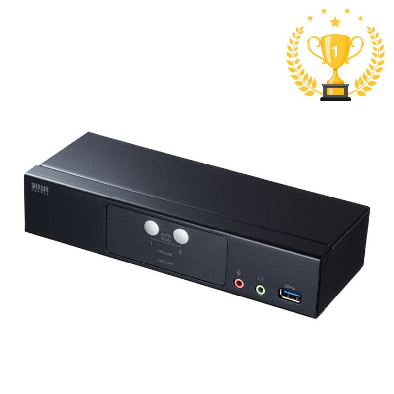 【楽天1位受賞】パソコン自動切替器 2:1 DisplayPort対応 HDCP対応 SW-KVM2HDPU サンワサプライ