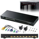 KVMスイッチ パソコン切替器 PC8台切替 PS/2 USB ディス...(2)