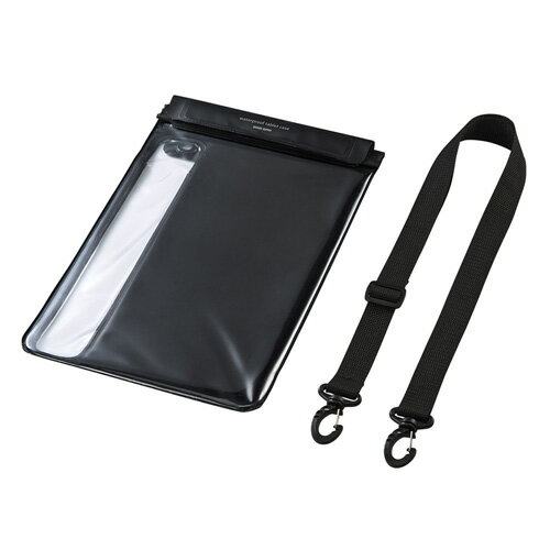 【最大500円クーポン発行中】タブレットケース スタンド 防水 防塵 現場 ショルダーベルト付き 10.1型 ブラック PDA-TABWPST10BK サンワサプライ