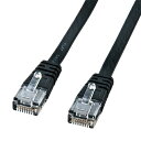 【最大2,000円オフクーポン発行中】Cat6フラットLANケーブル 15m ブラック KB-FL6-15BKN サンワサプライ