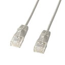 【最大2,000円オフクーポン発行中】カテゴリ6準拠極細LANケーブル ライトグレー 10m KB-SL6-10 サンワサプライ【ネコポス対応】
