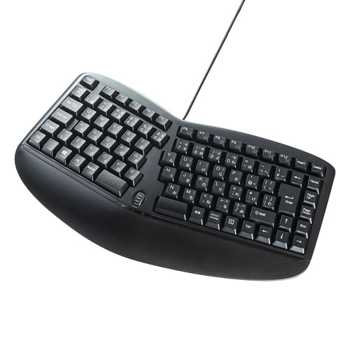 キーボード 有線 USB エルゴノミクス ブラック SKB-ERG3BK サンワサプライのサムネイル
