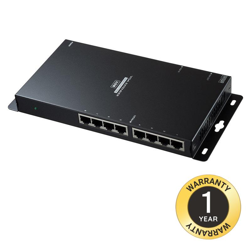 【最大1,000円オフクーポン発行中】モニター延長器 VGA 送信機 エクステンダー 8分配 LAN ケーブル VGA-EXL8N サンワサプライ