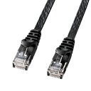 【最大2,000円オフクーポン発行中】フラットLANケーブル CAT6 15m ブラック LA-FL6-15BK サンワサプライ
