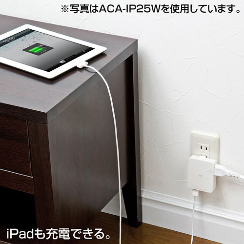 iPad2 iPad USB充電器 USBポート2個 ブラック New iPad 対応製品 ACA-IP25BK サンワサプライ