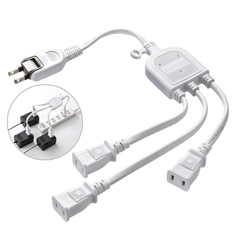 【最大1,000円オフクーポン発行中】ACアダプタ延長ケーブル 3分岐 ホワイト TAP-EX3WN サンワサプライ
