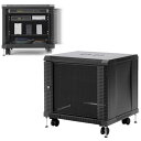 機器収納ボックス 19インチマウント 9U メッシュ HUB ルーター NAS 鍵 扉 セキュリティ サーバーラック キャスター アジャスター 棚 CP-SVCBOX1 サンワサプライ