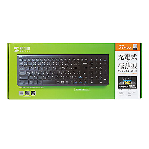ワイヤレスキーボード_コンパクト_スリム_パンタグラフ_テンキー付き_ブラック_SKB-WL31BK_サンワサプライ