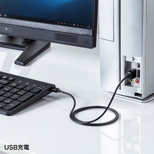 ワイヤレスキーボード_コンパクト_スリム_パンタグラフ_テンキー付き_ブラック_SKB-WL31BK_サンワサプライ