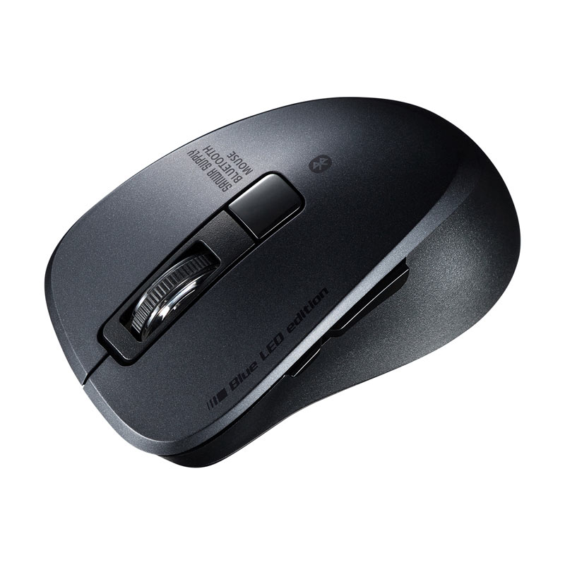 マウス ワイヤレス 無線 静音 Bluetooth 5.0 ブルーLED 5ボタン ブラック おすすめ 名入れ可能 MA-BTBL155BK サンワサプライ