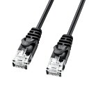 【最大1,000円オフクーポン発行中】CAT6LANケーブル 極細 5m ブラック LA-SL6-05BK サンワサプライ