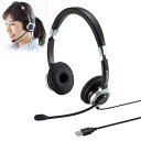 ヘッドセット ノイズキャンセリングマイク付き USB接続 両耳タイプ Skype Zoom MM-HSU15ANC サンワサプライ