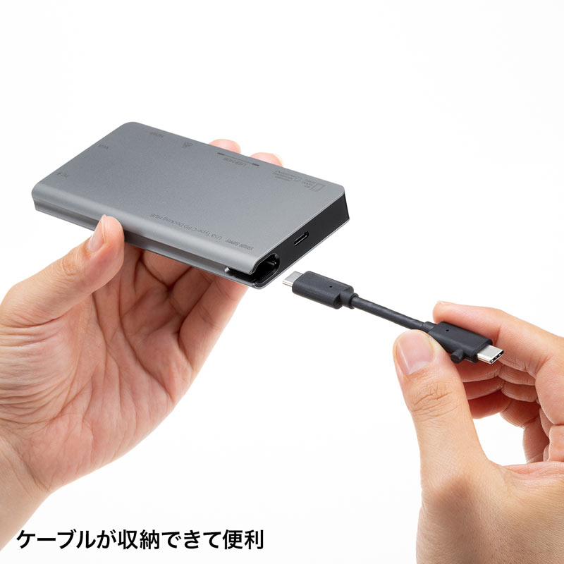 USB_Type-C_ドッキングハブ_VGA_HDMI_LANポート_カードリーダー搭載_USB-3TCH13S2_サンワサプライ