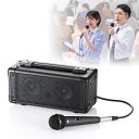 マイク付き拡声器スピーカー 20W マイク入力2系統 会議 イベント AC電源 電池 持ち運び MM-SPAMPN サンワサプライ