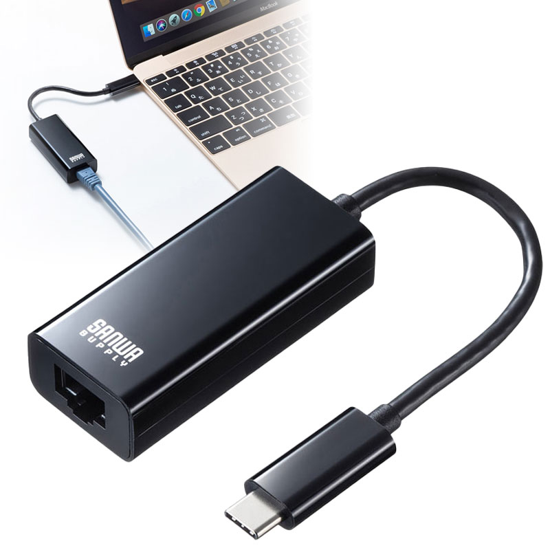 USB3.2 TypeC-LAN変換アダプタ ブラック USB-CVLAN2BKN サンワサプライ