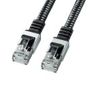 【最大2,000円オフクーポン発行中】カテゴリ6AメッシュフラットLANケーブル ブラック&グレー 15m KB-FL6AME-15BK サンワサプライ