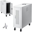 ハブボックス 2U 19インチマウント キャスター 鍵 セキュリティ 扉 ホワイト CP-THBOX2UW サンワサプライ