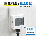 ワットモニター USB 節電 ワットチェッカー 電気代 計測 パソコン保存 2P 1個口 検電器 ホワイト TAP-TST10N サンワサプライ