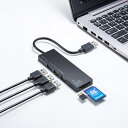 USB3.1 2.0コンボハブ カードリーダー付き 3ポート ブラック USB-3HC316BKN サンワサプライ【ネコポス対応】