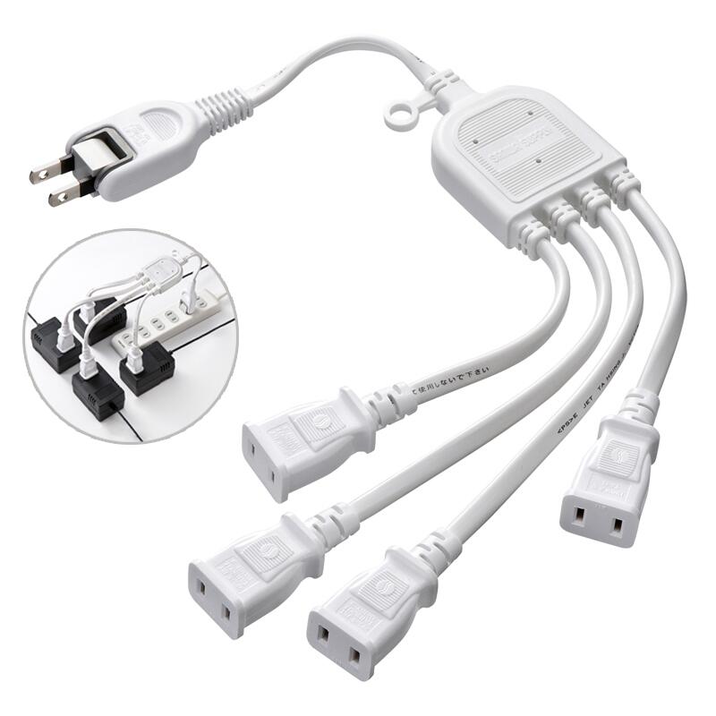 【最大1,000円オフクーポン発行中】AC延長コード ACアダプタ専用 4分岐 ホワイト TAP-EX4WN サンワサプライ