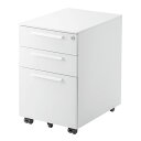 【最大2,000円クーポン配布中】キャビネット 3段タイプ 鍵付き キャスター付き 幅39cm 高さ53.4cm 奥行き60cm ホワイト SNW-106W サ...