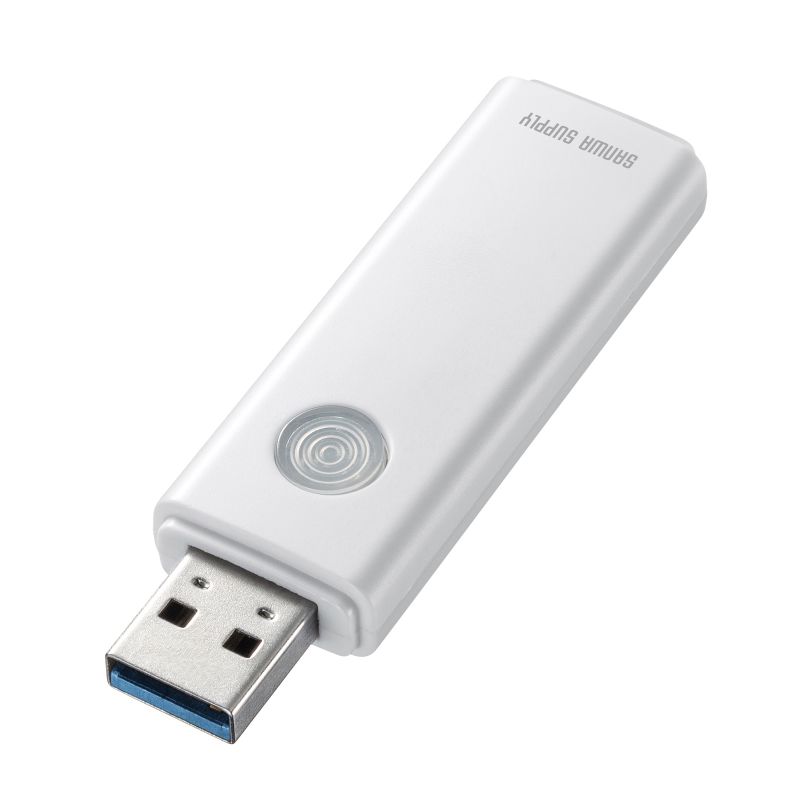 USBメモリー USB3.2 Gen1 8GB パスワードロックソフト付き スライド式 ホワイト UFD-3HN8GW サンワサプライ【ネコポス対応】