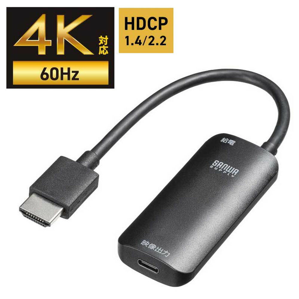 【最大1,000円オフクーポン発行中】HDMI-Type-C DP Altモード 変換アダプタ 4K/60Hz AD-HD26TC サンワサプライ