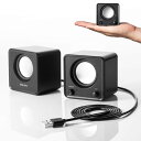 コンパクトUSBスピーカー 手のひらサイズ USB接続 高出力6W パッシブラジエーター搭載 独立ボリュームスイッチ MM-SPU21BK サンワサプライ