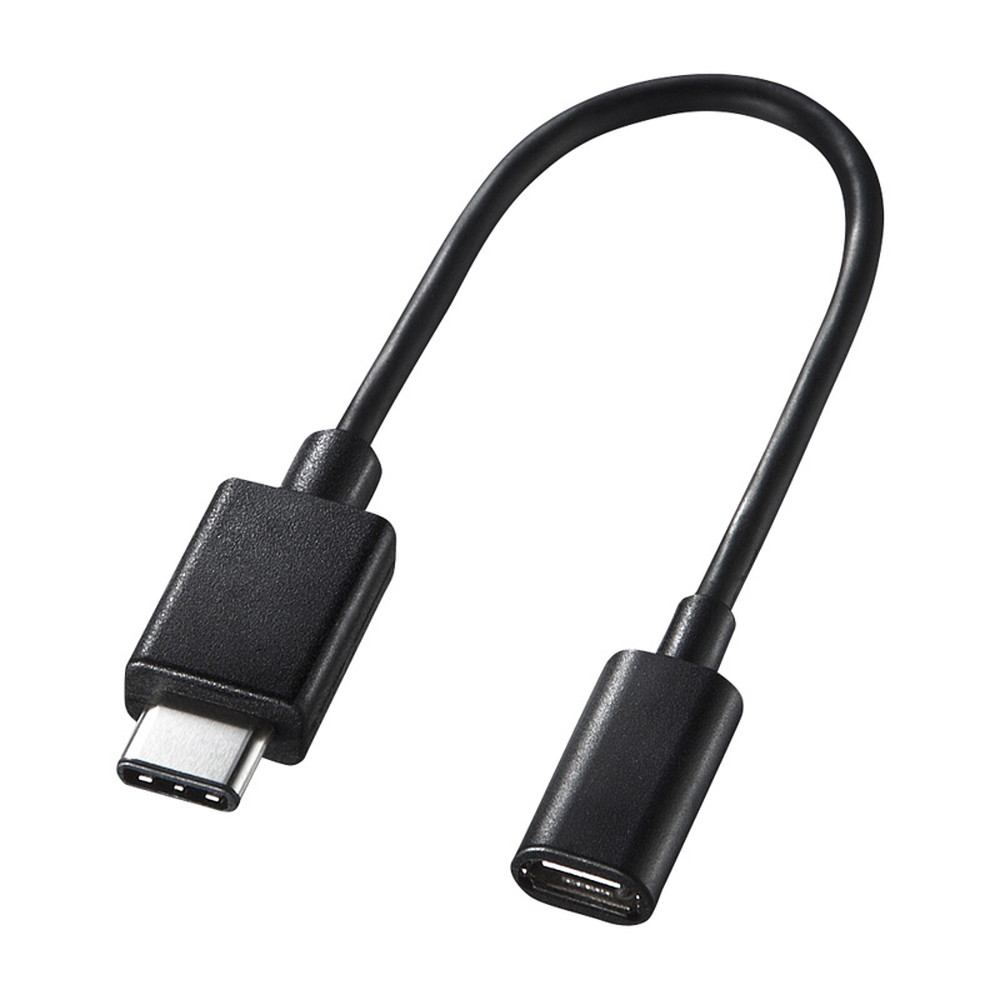 【最大1,000円オフクーポン発行中】変換アダプタミニケーブル MicroUSB ブラック データ転送 充電 USB2.0 AD-USB25CMCB サンワサプ...