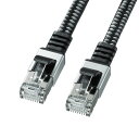 【最大1,000円オフクーポン発行中】カテゴリ6AメッシュフラットLANケーブル ブラック&グレー 2m KB-FL6AME-02BK サンワサプライ【ネコポス...