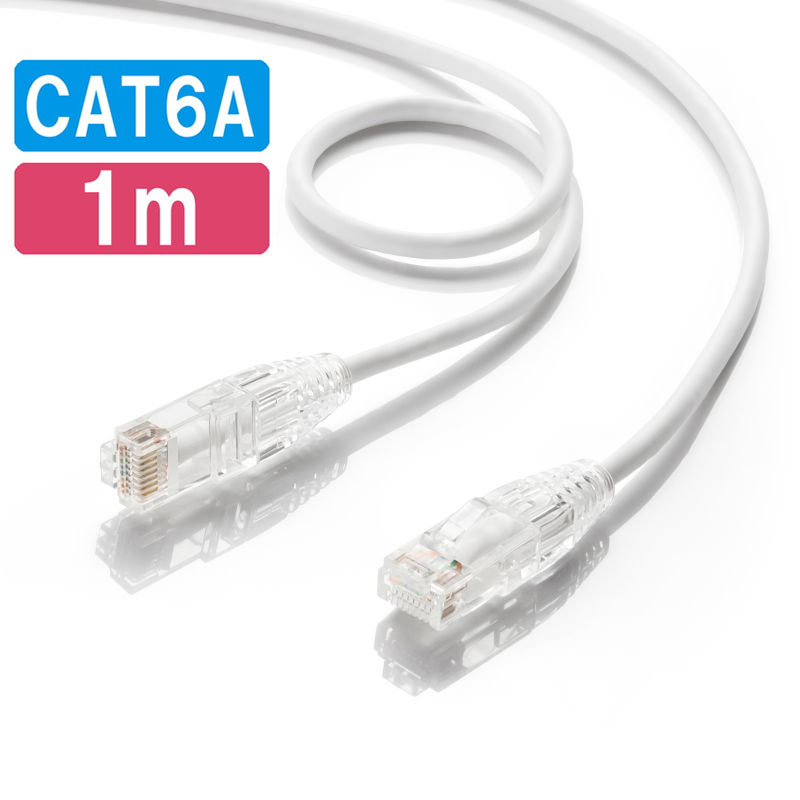 【最大1,000円オフクーポン発行中】カテゴリ6ALANケーブル への字ラッチ 1m スリムケーブル ツメ折れ防止 やわらかLANケーブル 10Gbps より線...