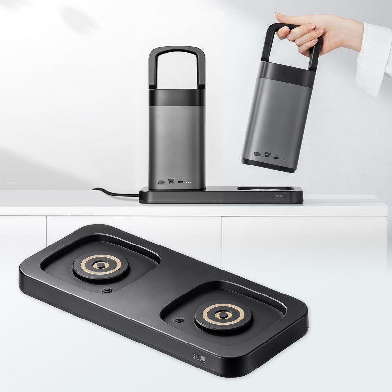 モバイルバッテリー ハンドル 軽量 小型 持ち運び 大容量 PD90W 高速充電 ノートPC 2台同時充電 スマホ タブレット PSE認証済み BTL-RDC36 BTL-RDC36CTR サンワサプライ