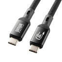 USB Type-Cケーブル USB20Gbps USB4 Gen2x2 対応ケーブル 映像出力可能 4K/60Hz 3m ブラック PD60W対応 メッシュケ...