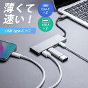 【予約受付中】USB TypeC ハブ 4ポート A×2 C×2 ケーブル一体型 USB3.2Gen2対応 10Gbps高速対応 アルミ放熱 Windows M...