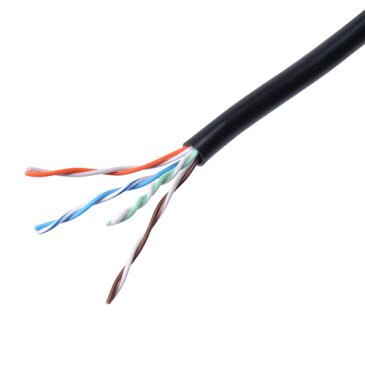 【訳あり 新品】エンハンスドカテゴリー5単線ケーブルのみ(UTP・自作用・100m・ブラック) KB-T5-CB100BKN サンワサプライ ※箱にキズ、汚れあり