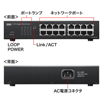 スイッチングハブ(Giga対応・最大16ポート・LAN・ループ検知機能付き)_LAN-GIGAH16L_サンワサプライ