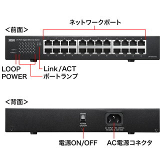 スイッチングハブ(Giga対応・最大24ポート・LAN・ループ検知機能付き)_LAN-GIGAH24L_サンワサプライ