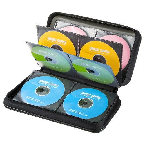 DVD CDセミハードケース 96枚収納 ブラック FCD-