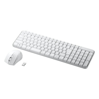 【最大1,000円オフクーポン発行中】キーボード ワイヤレス マウス付き テンキー付き 静音 無線 白 ホワイト SKB-WL25SETW サンワサプライ - Image 1