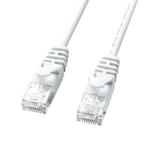【最大1,000円オフクーポン発行中】極細LANケーブル CAT6 2m ホワイト LA-SL6-02W サンワサプライ【ネコポス対応】