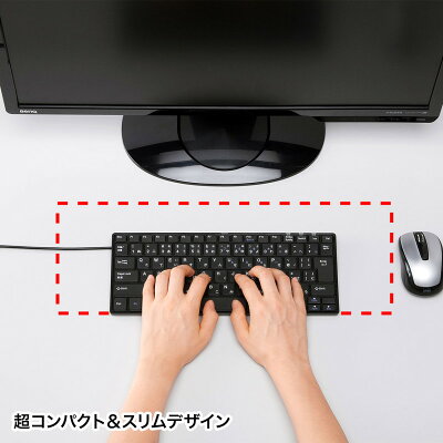 【最大1,000円オフクーポン発行中】キーボード 有線 USB コンパクト 静音 パソコン テンキーなし スリム パンダグラフ 静か ブラック SKB-SL20BK サンワサプライ - Image 3