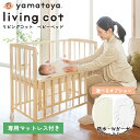 【びっくり特典あり】大和屋 yamatoya リビングコット ベビーベッド 男の子 女の子 新生児から パイン材 化粧合板 ナチュラル コンパクト 移動式 キャ...